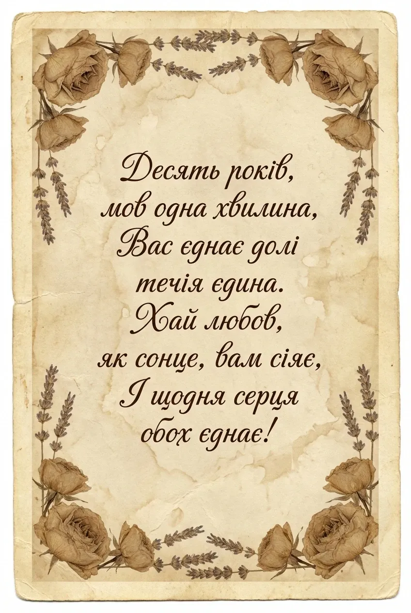 річниця весілля 10 років