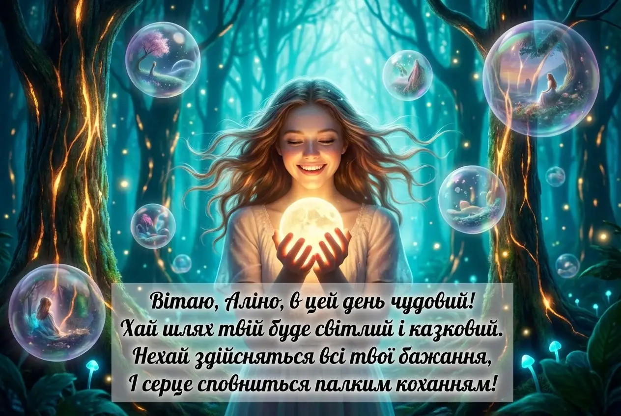 з днем народження, Аліна українською