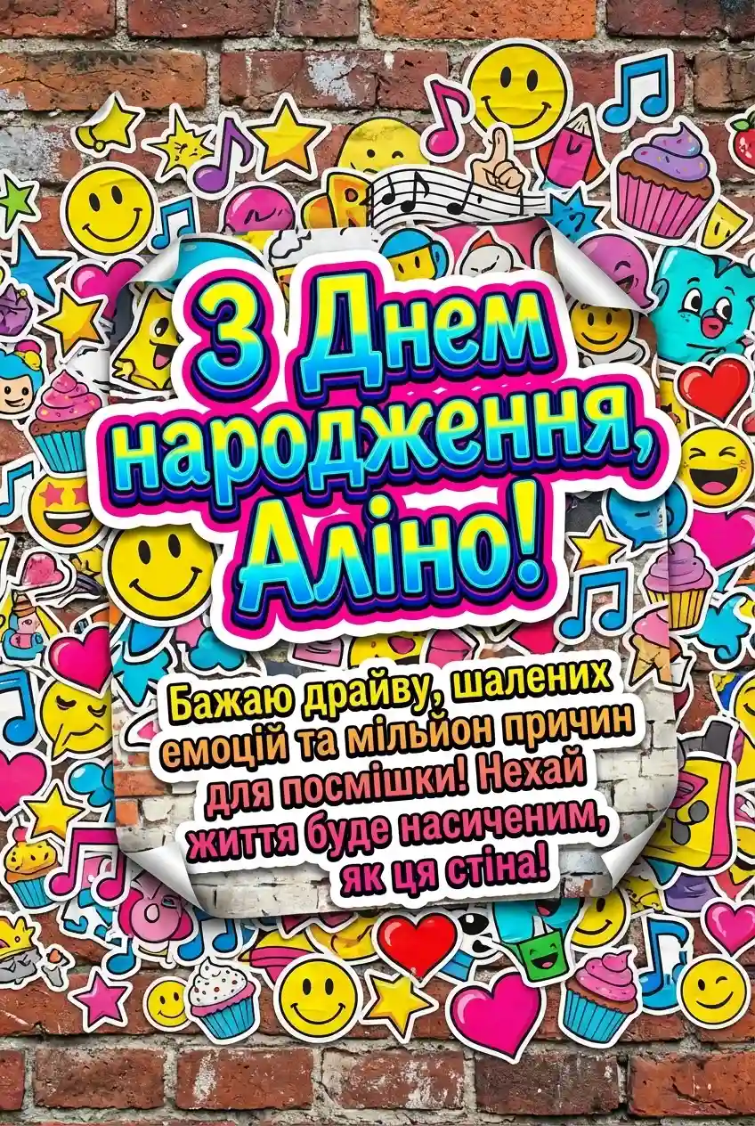 з днем народження, Аліна українською