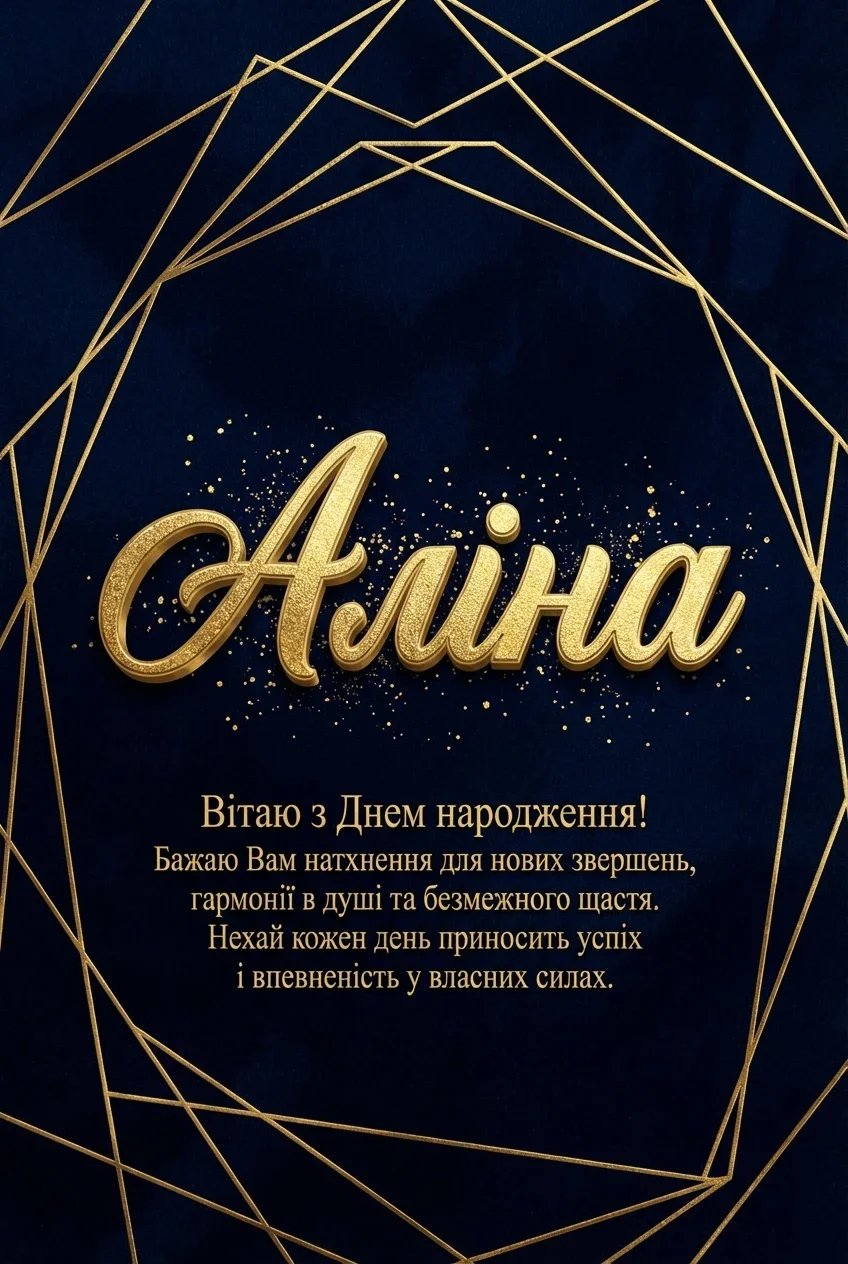 з днем народження, Аліна українською