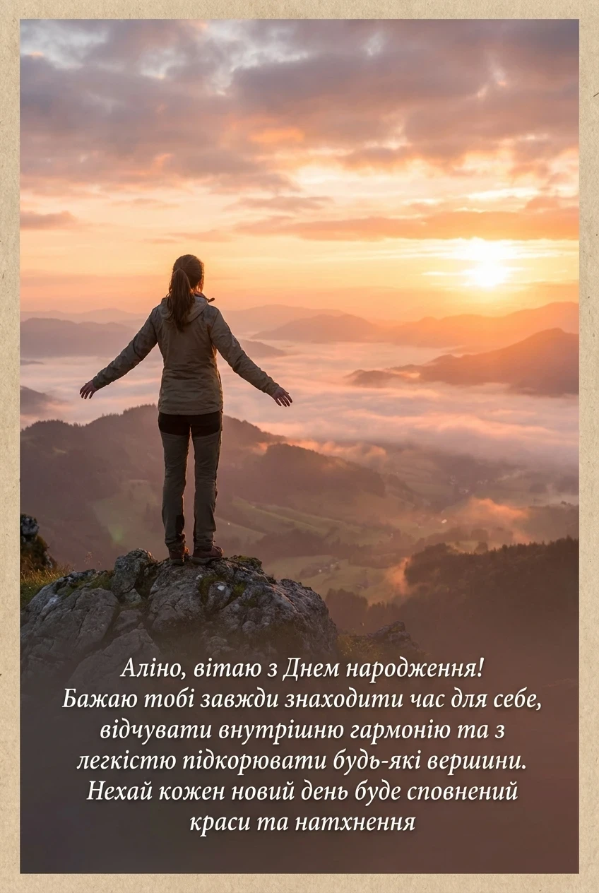 з днем народження, Аліна українською