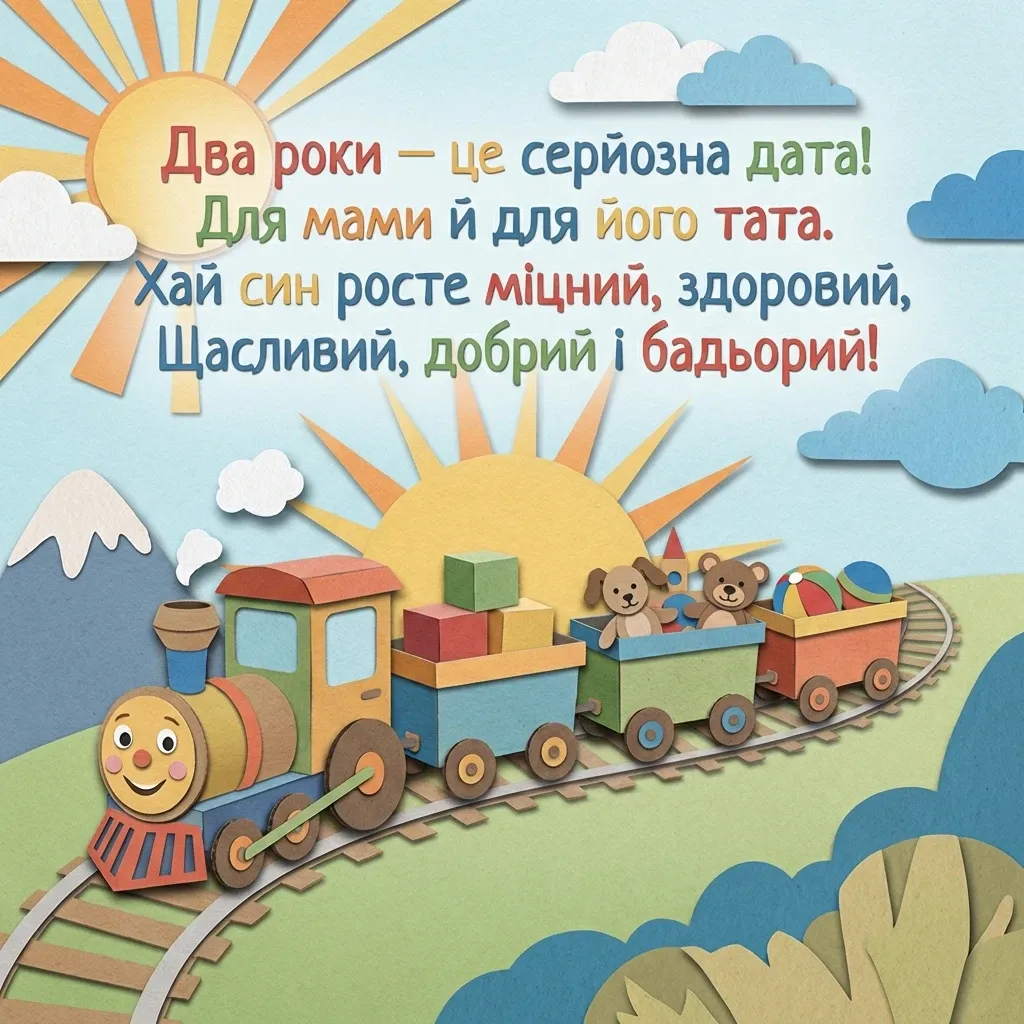 привітання з днем народження 2 роки хлопчику батькам