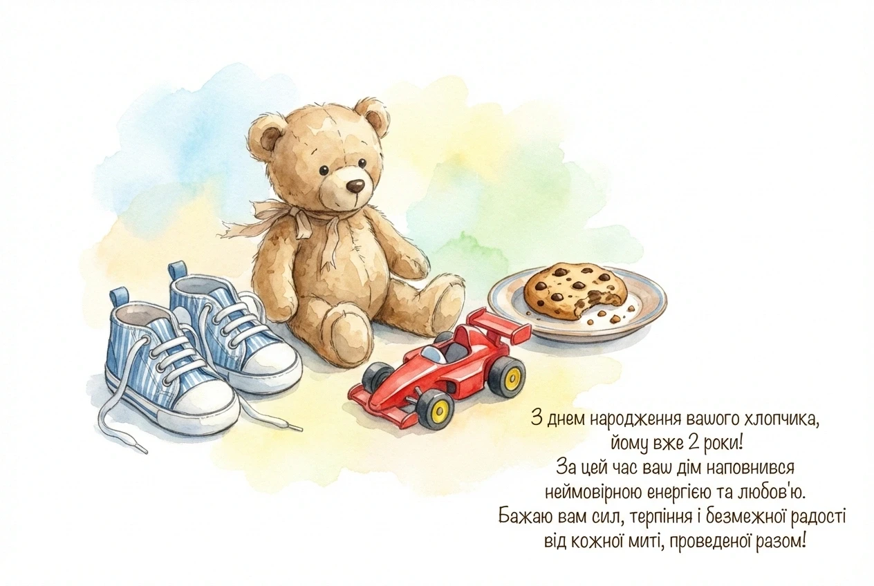 привітання з днем народження 2 роки хлопчику батькам