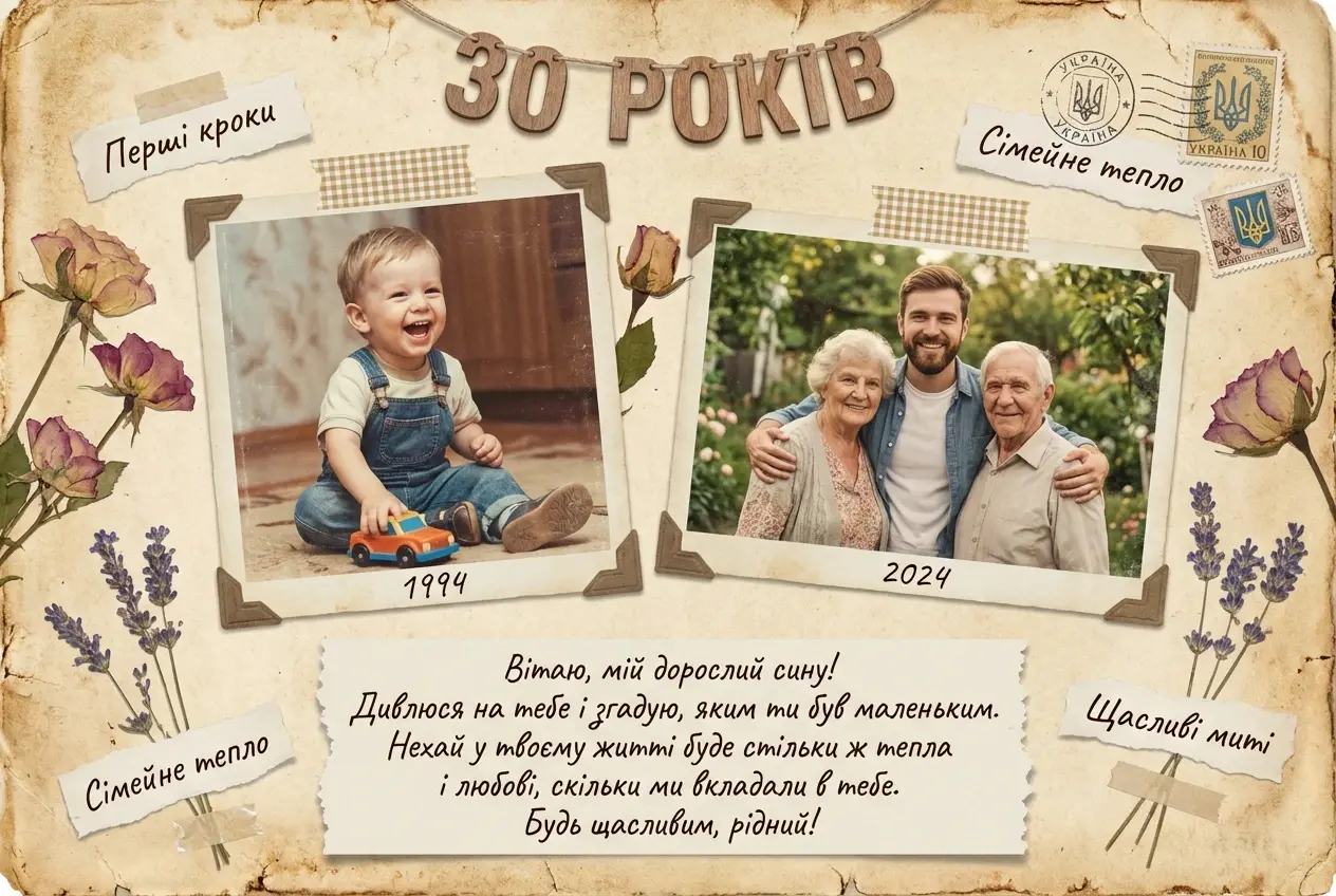 з ювілеєм 30 років сину