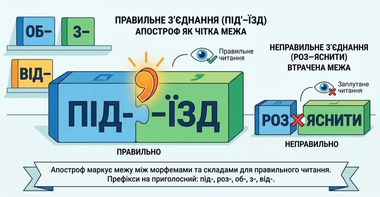Правила переносу слів з апострофом в українській мові