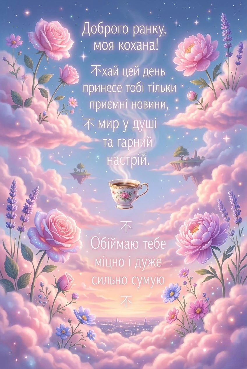 Доброго ранку, моя кохана: надихаючі картинки та ніжні листівки для коханої