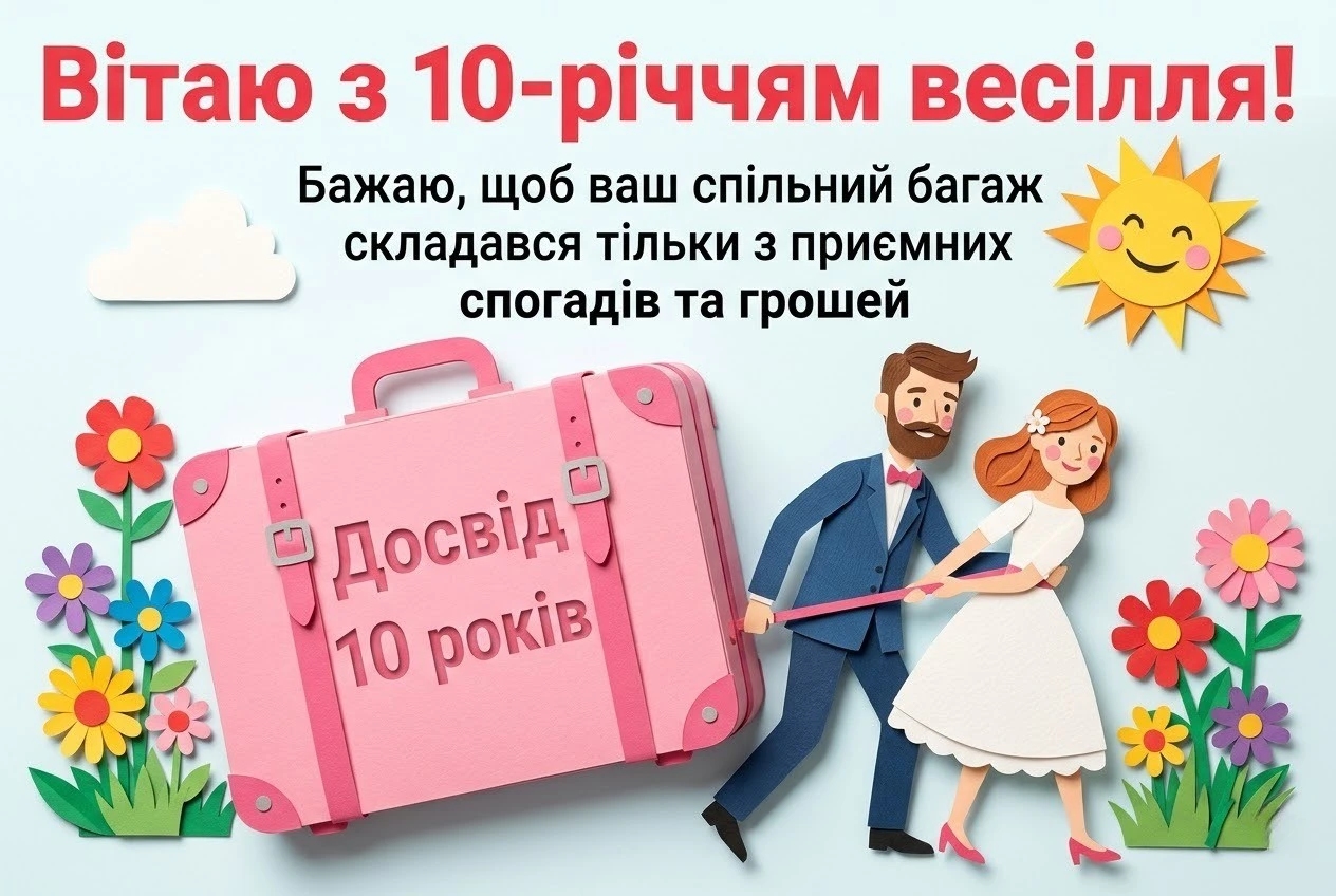 10 років разом: найкращі картинки та щирі вітання з олов’яним весіллям