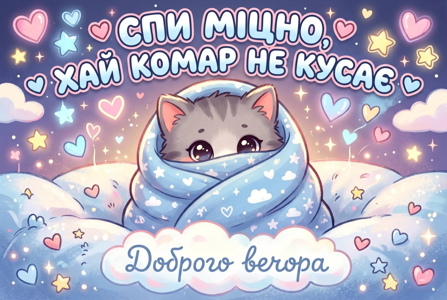 Листівки доброго вечора і спокійної ночі: душевні картинки для затишного відпочинку