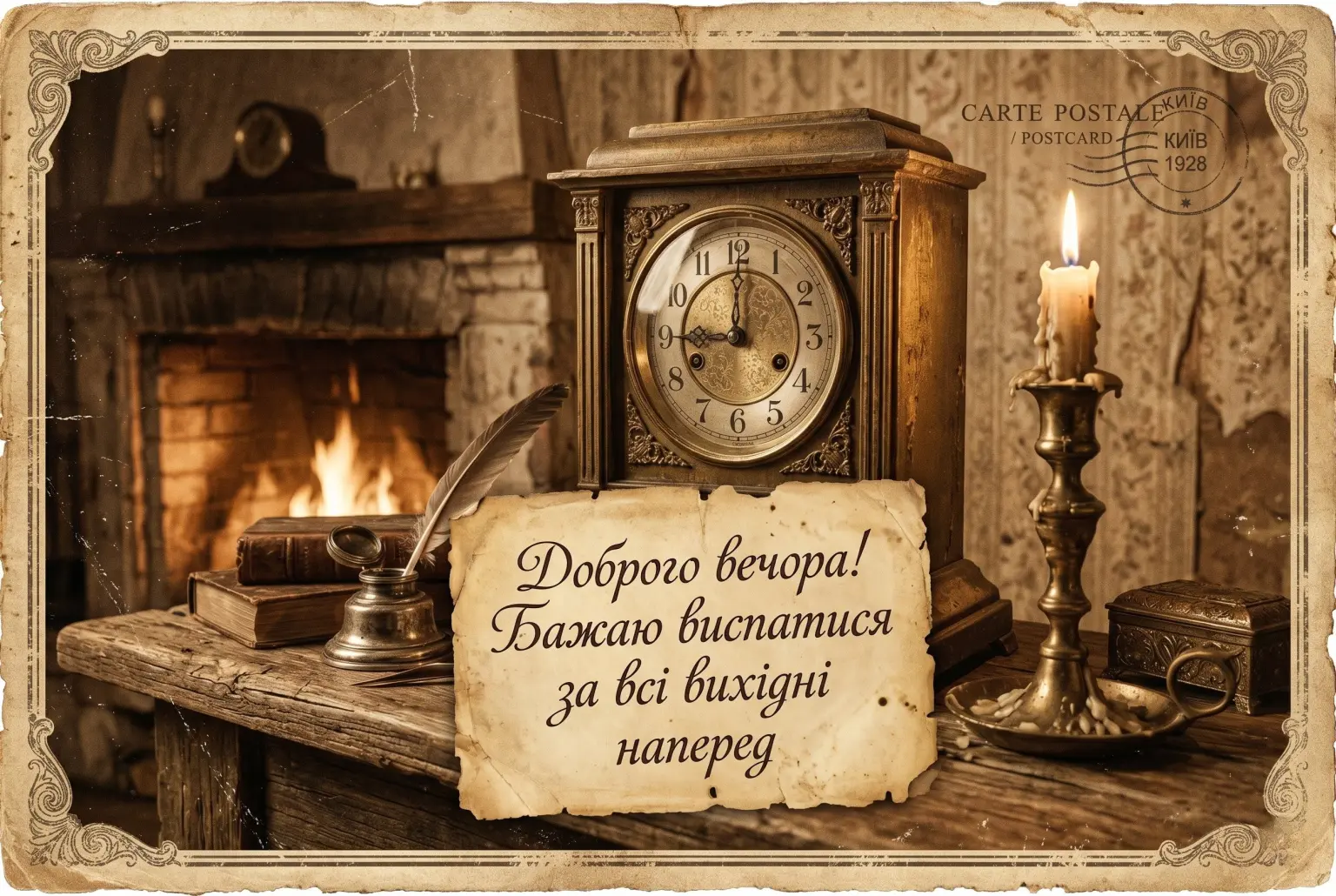 Листівки доброго вечора і спокійної ночі: душевні картинки для затишного відпочинку