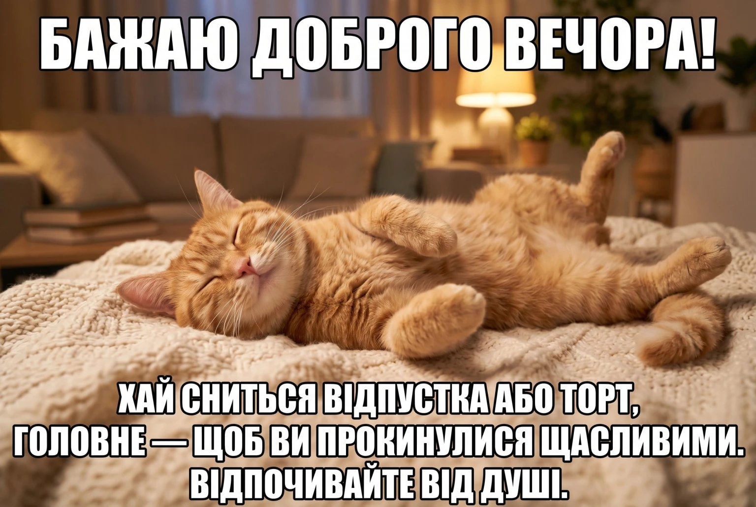 Листівки доброго вечора і спокійної ночі: душевні картинки для затишного відпочинку