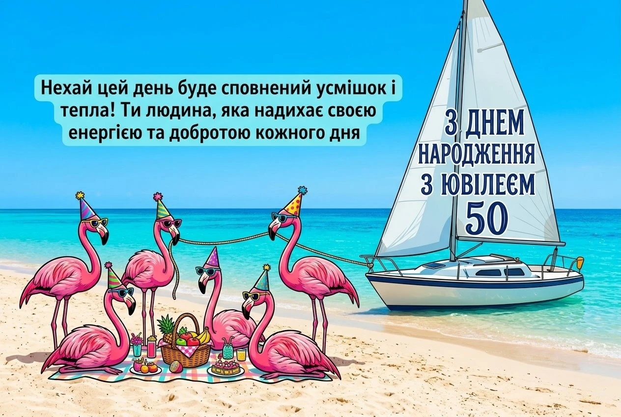 Привітання з днем народження з ювілеєм 50: слова, що торкаються серця