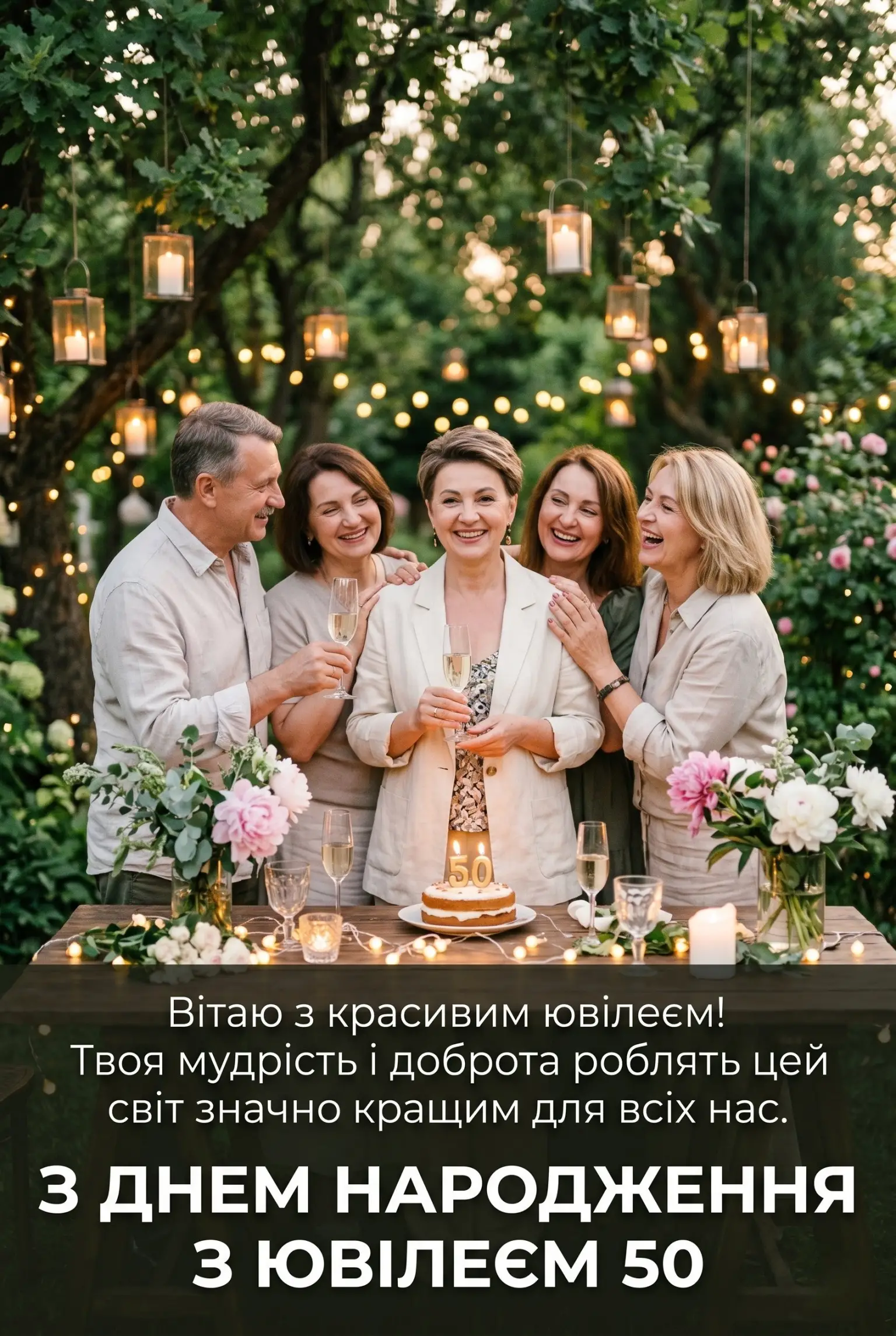 Привітання з днем народження з ювілеєм 50: слова, що торкаються серця