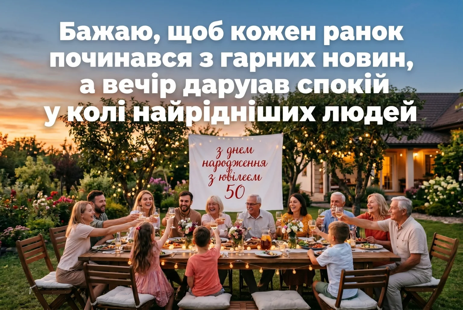 Привітання з днем народження з ювілеєм 50: слова, що торкаються серця
