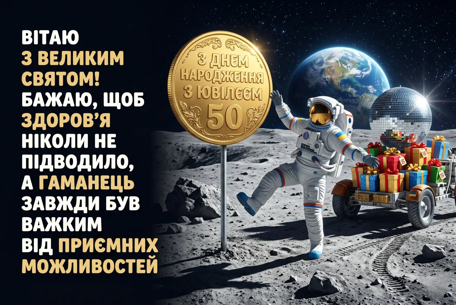 Привітання з днем народження з ювілеєм 50: слова, що торкаються серця