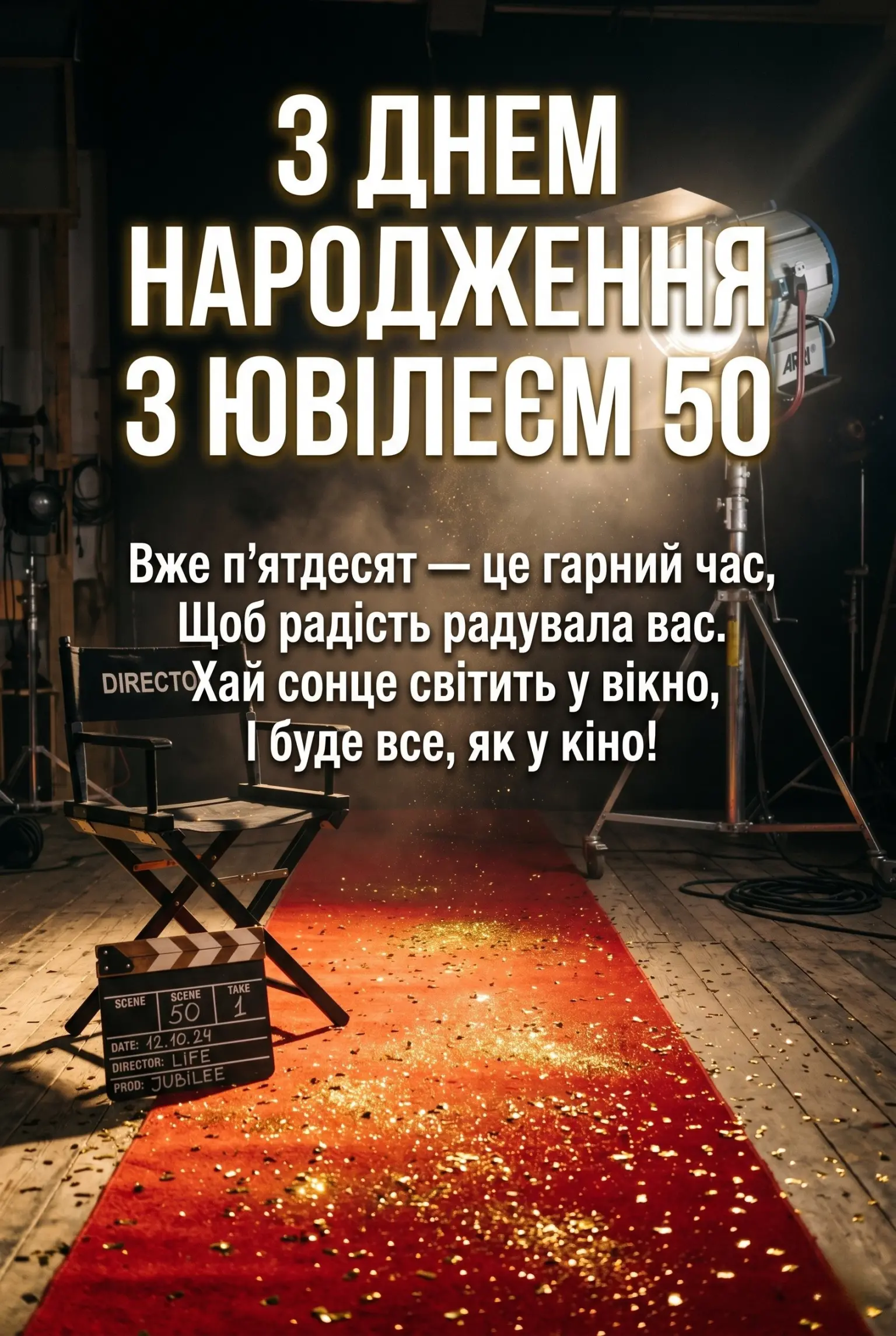 Привітання з днем народження з ювілеєм 50: слова, що торкаються серця