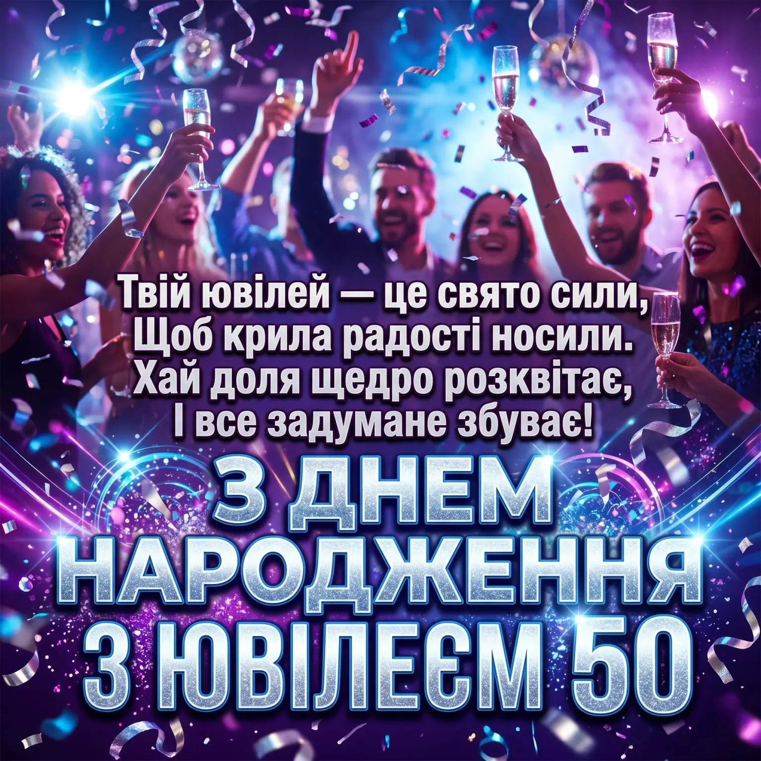 Привітання з днем народження з ювілеєм 50: слова, що торкаються серця