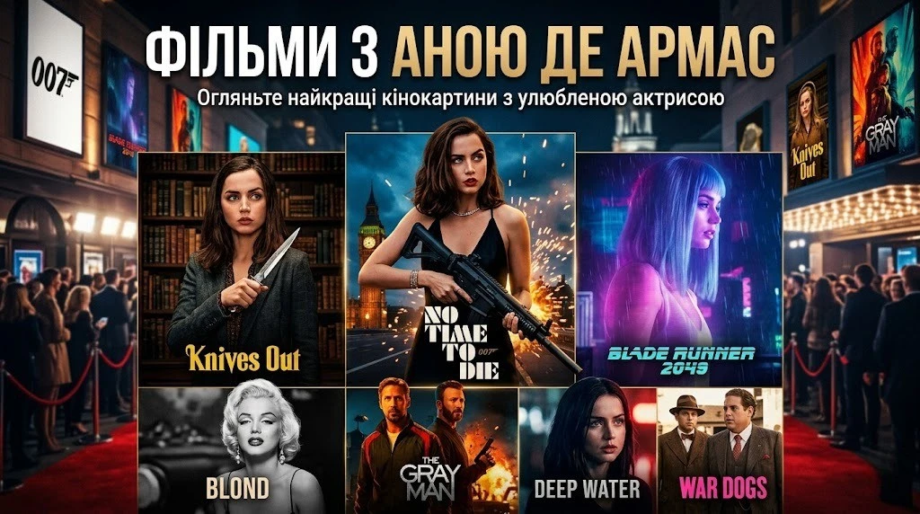 Кращі фільми з Аною де Армас для вечірнього перегляду