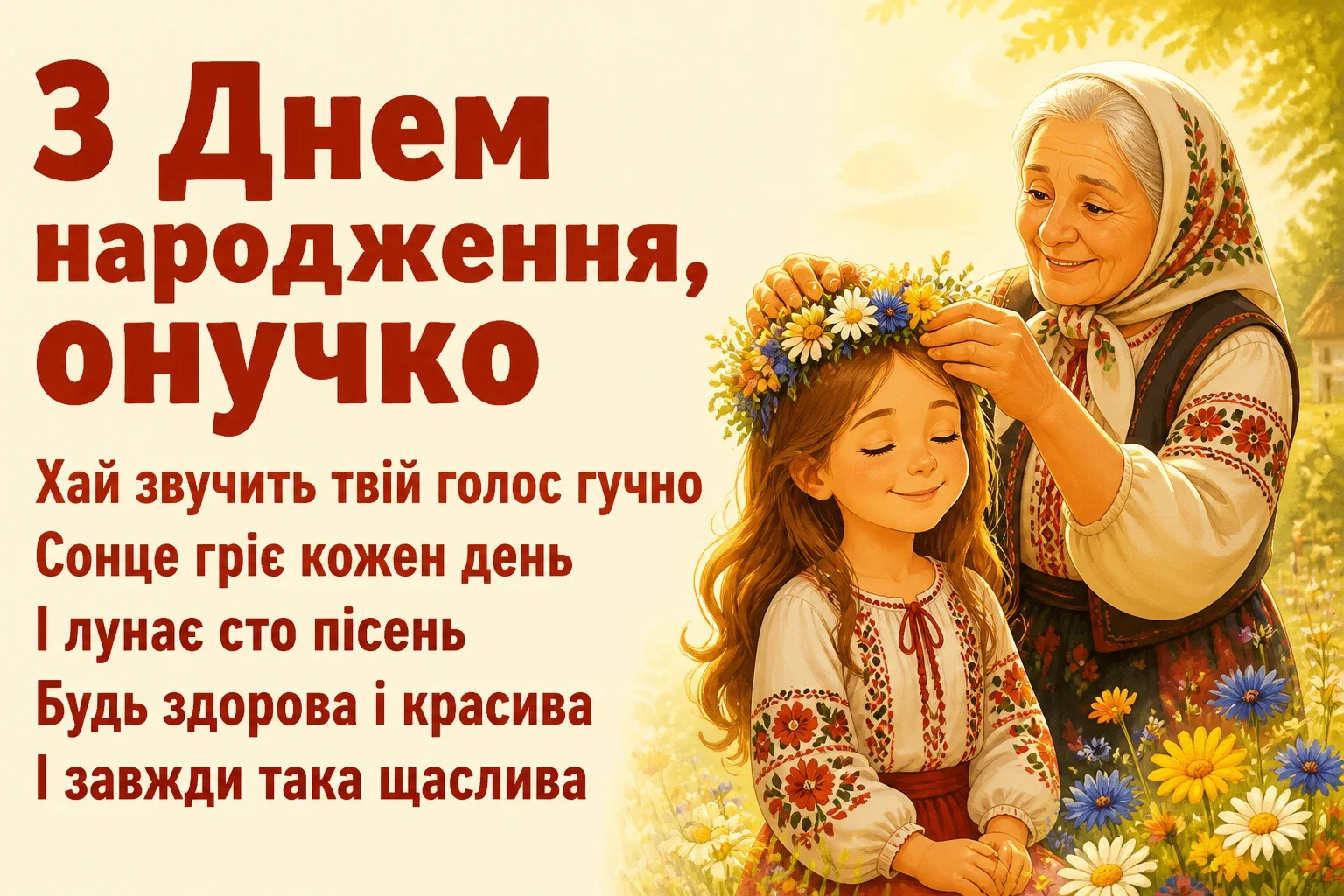 від бабусі внучка онучки привітання з днем народження внучки